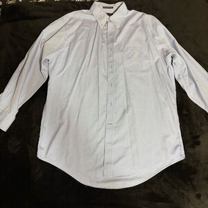 LANDS’ END-Men's Light Blue Patterned Shirt SZ 16-32 NO IRON